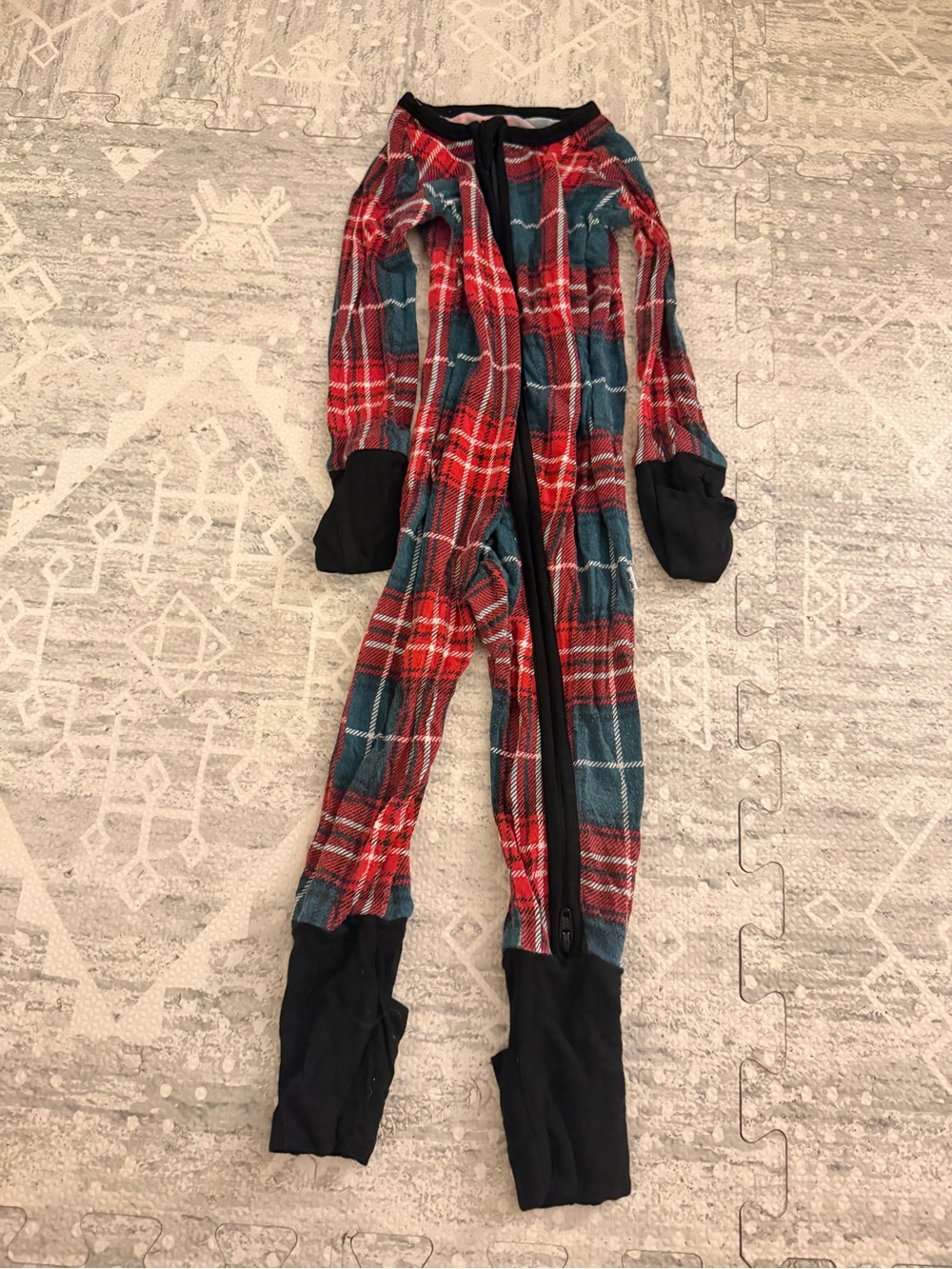 Little Sleepies Plaid Red & Green bamboo 3-6 months